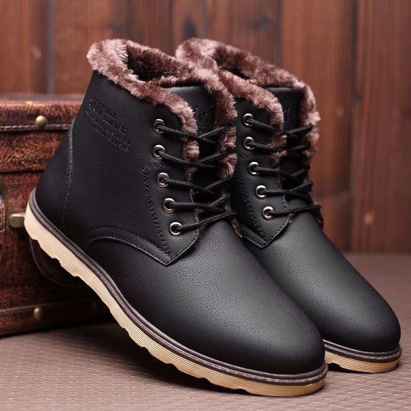 Men's High-Top Cashmere Martin Boots