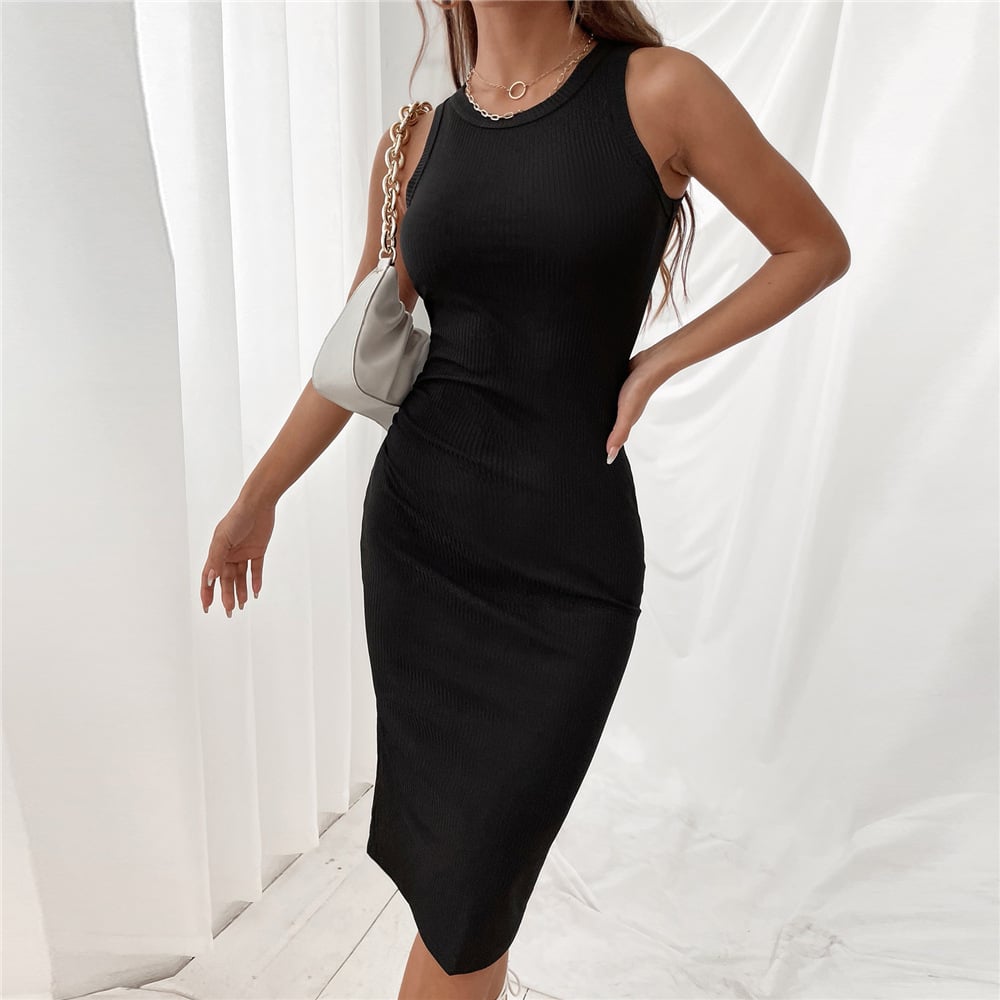 Women’s Slim Fit Tank Dress – Sleeveless Bodycon Summer Dress