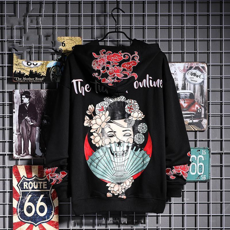 Men’s Oversized Embroidered Hoodie – Modern Streetwear Pullover – USA