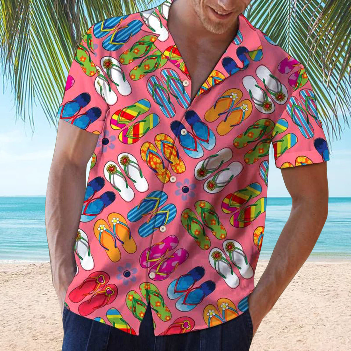 Men’s Hawaiian Cotton Beach Shirt – Breathable Stretch Casual Summer Shirt, S–3XL