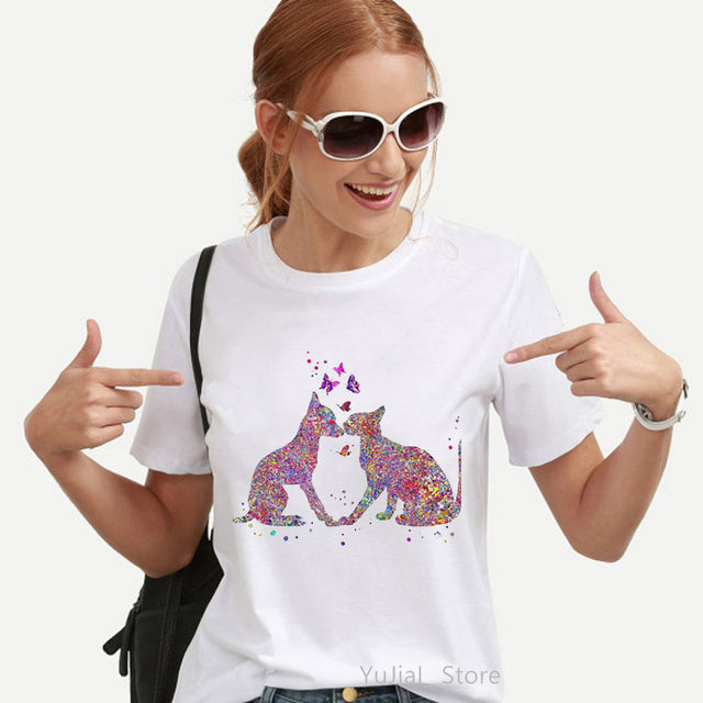 Watercolor Leopard Chihuahua Animal Print T-Shirt for Women