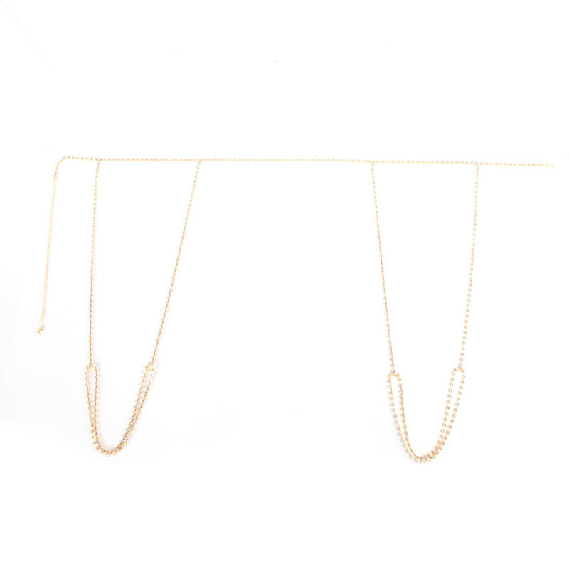 Women’s Multi-Layer Rhinestone Waist Body Chain – Gold & Silver Bikini Jewelry