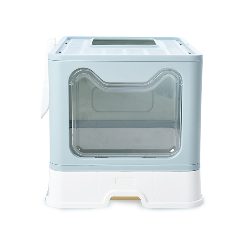 Foldable Enclosed Cat Litter Box – Covered Kitty Toilet with Pull-Out Tray & Odor Filter
