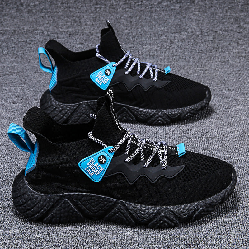 Korean Style Breathable Knit Sneakers for Men