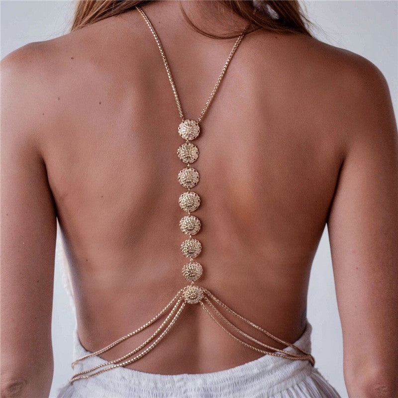 Women’s Minimalist Body Chain – Adjustable Gold & Antique Silver Waist Jewelry, 50cm Necklace + 90cm Chain