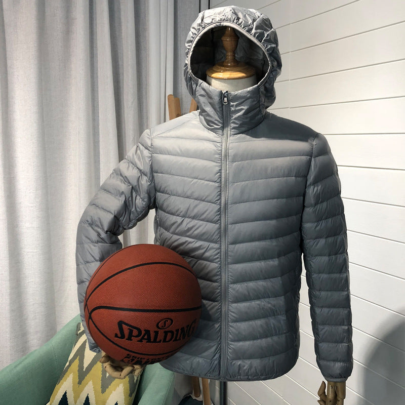 Men’s 90% Down Lightweight Hooded Winter Jacket – USA