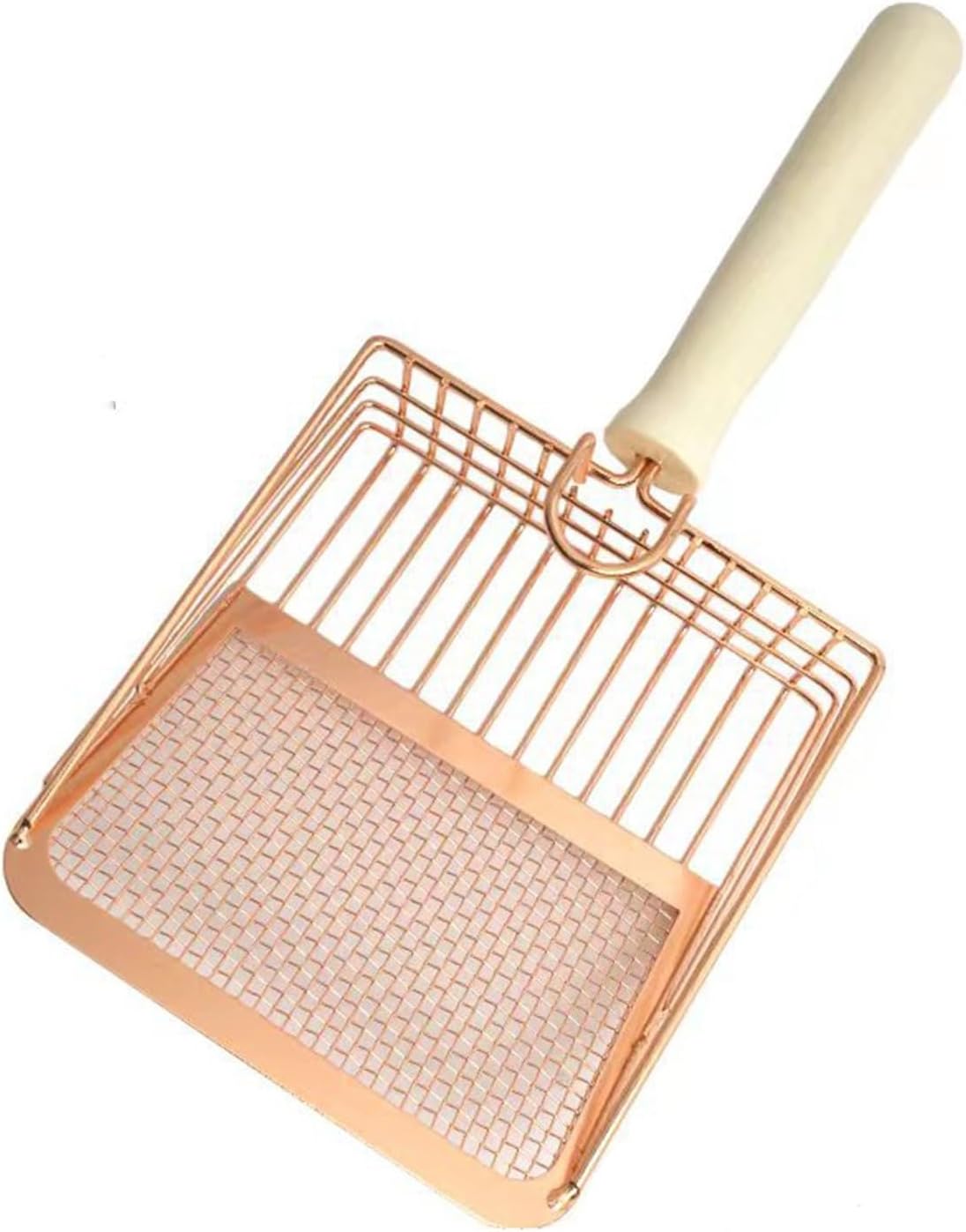 Heavy-Duty Metal Cat Litter Scoop – Deep Sifter with Ergonomic Wooden Handle