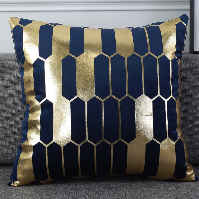 Holland Velvet Bronzing Throw Pillow Cushion Cover – European Style Decorative Pillow