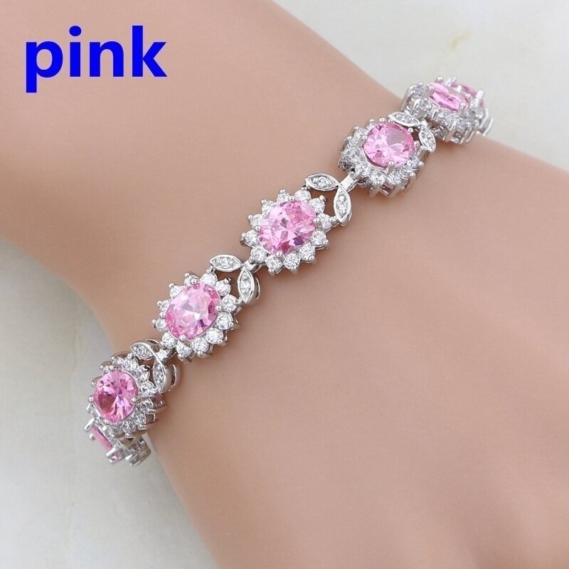 Women’s Inlaid Crystal Cross Bracelet – Colorful Geometric Fashion Jewelry