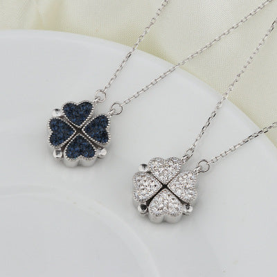 Clover Heart Adjustable Choker Necklace