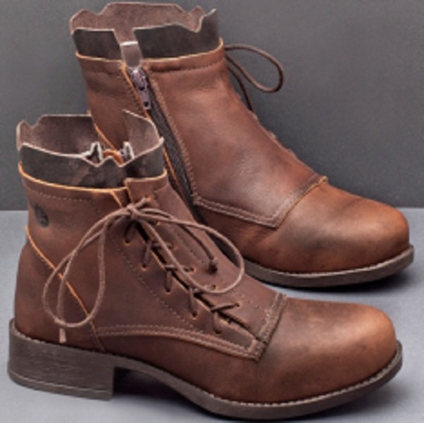 Vintage Lace Low Heel Boots