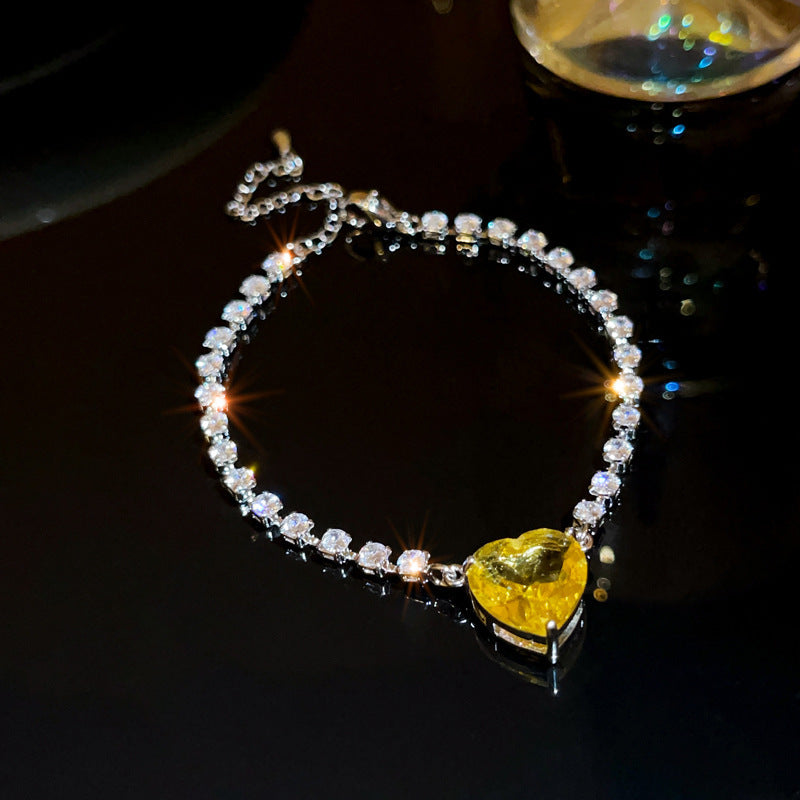 Women’s Adjustable Colorful Zirconia Bracelet – Sparkling Rainbow Fashion Jewelry