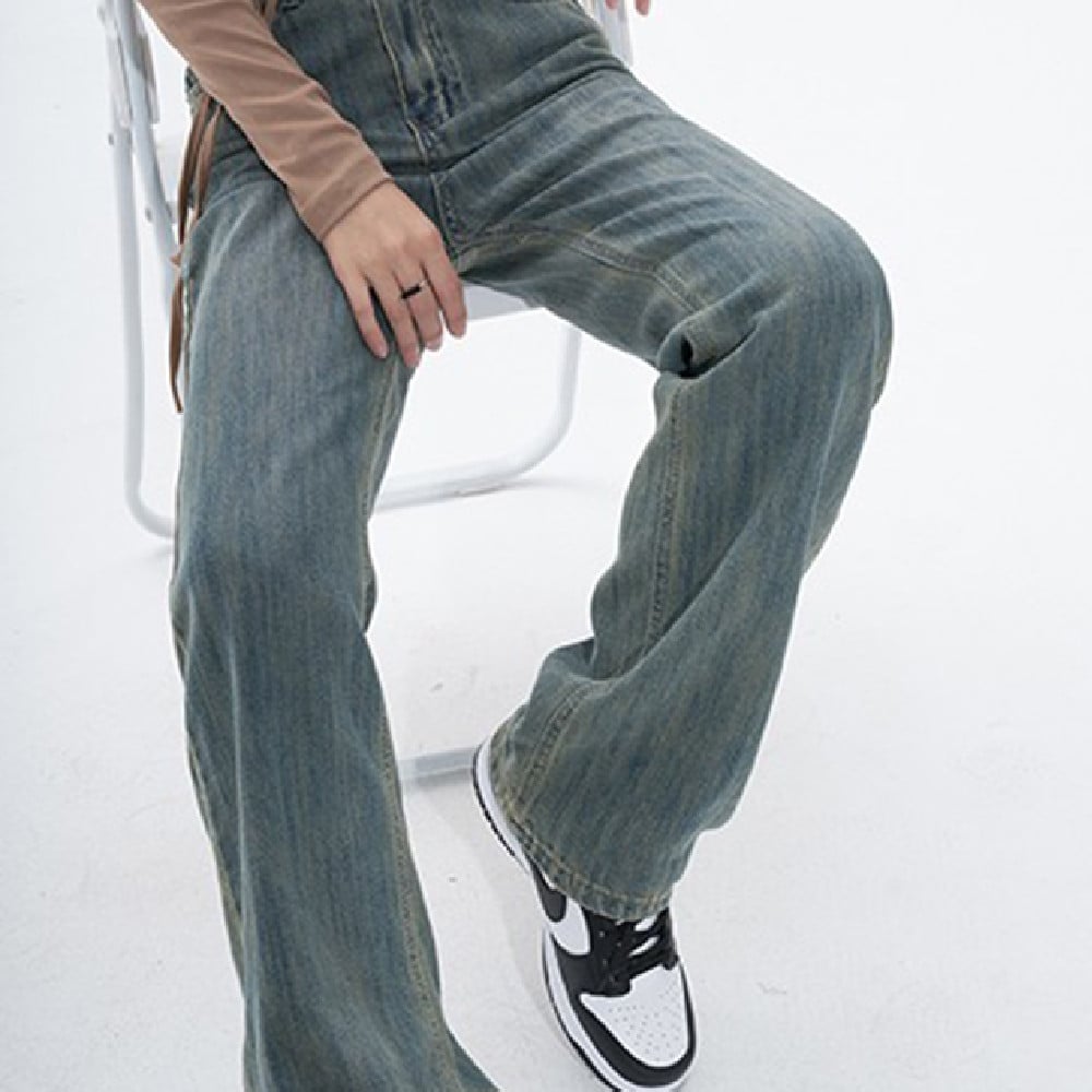 Women’s Fashionable Vintage Blue Jeans – High-Waisted Straight-Leg Light Blue Denim, S–3XL