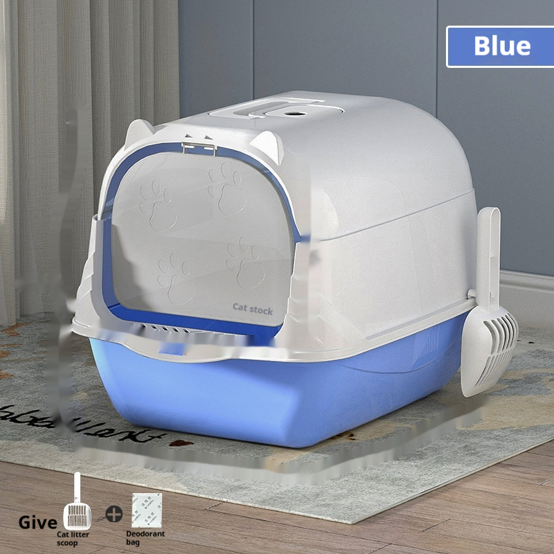 Large Enclosed Cat Litter Box – Spacious Covered Kitty Toilet with Removable Lid