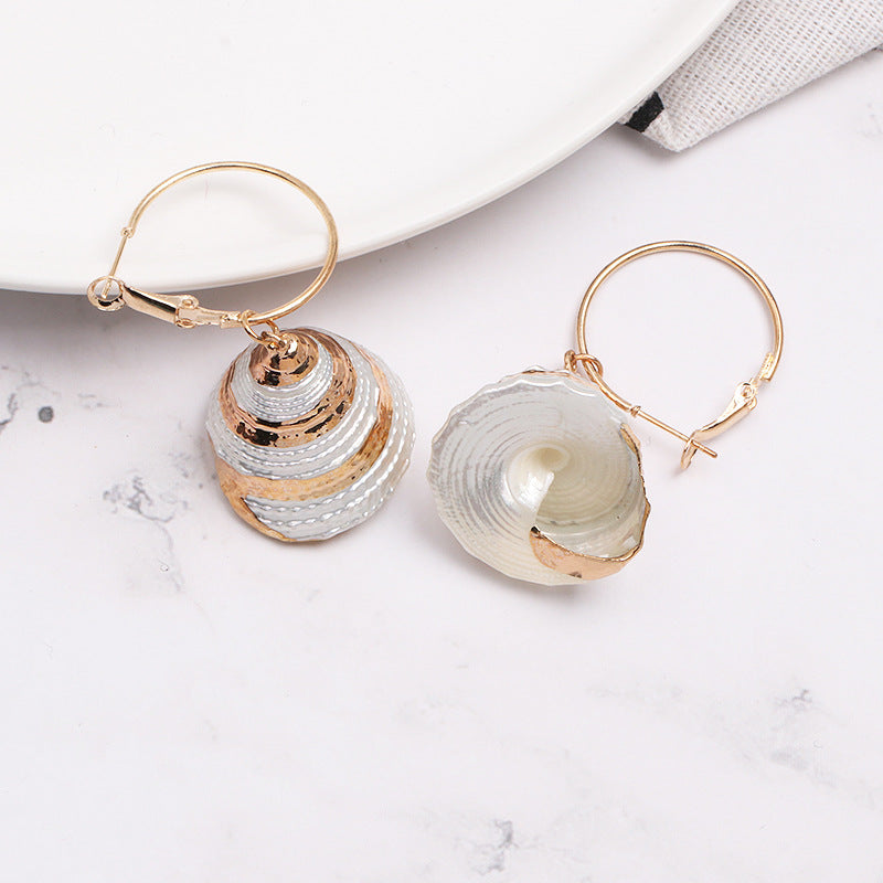 Geometric Shell Earrings for Women – Trendy Modern Statement Jewelry