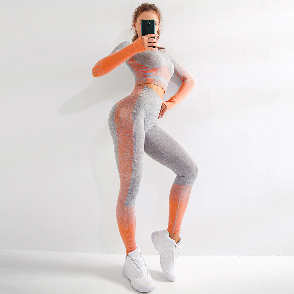 Long Sleeve Yoga Set for Women – Seamless Breathable Activewear