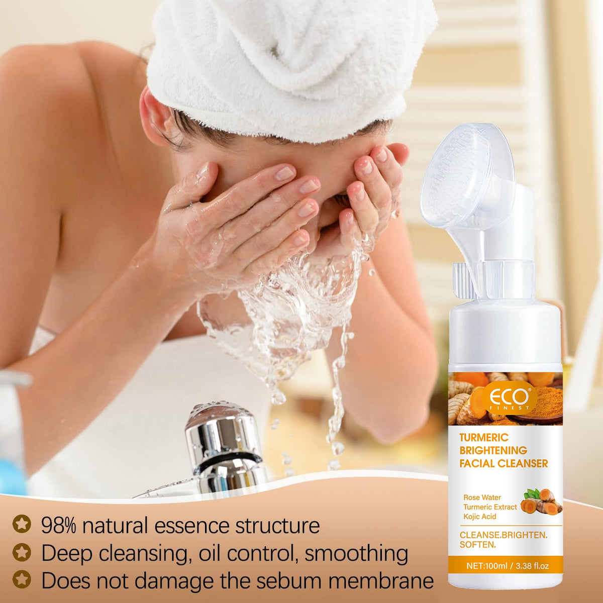 Curcumin Amino Acid Foaming Cleanser 100g – Oil Control & Blackhead Cleansing Mousse