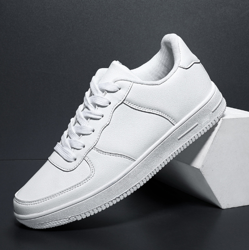 Men’s Casual Korean-Style White Sneakers – Clean Everyday Shoes – USA