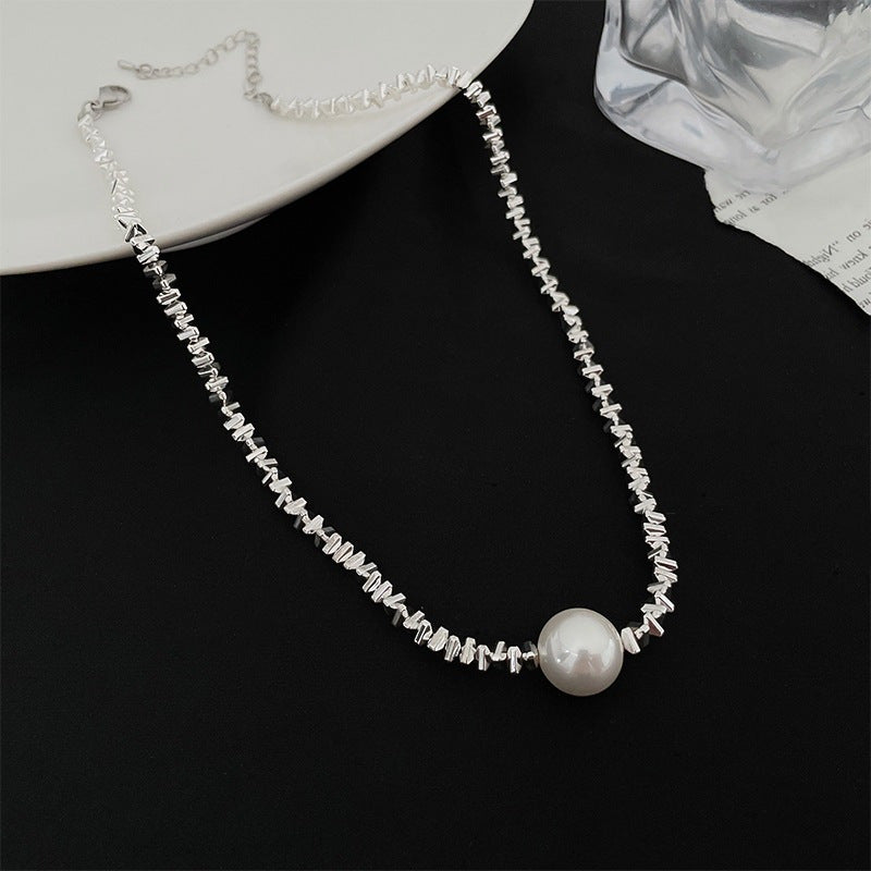 Korean Vintage Pearl Tassel Floral Bow Choker Necklace