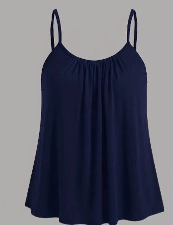 Women’s Chiffon Pleated Tank Top – Elegant Sleeveless Summer Blouse