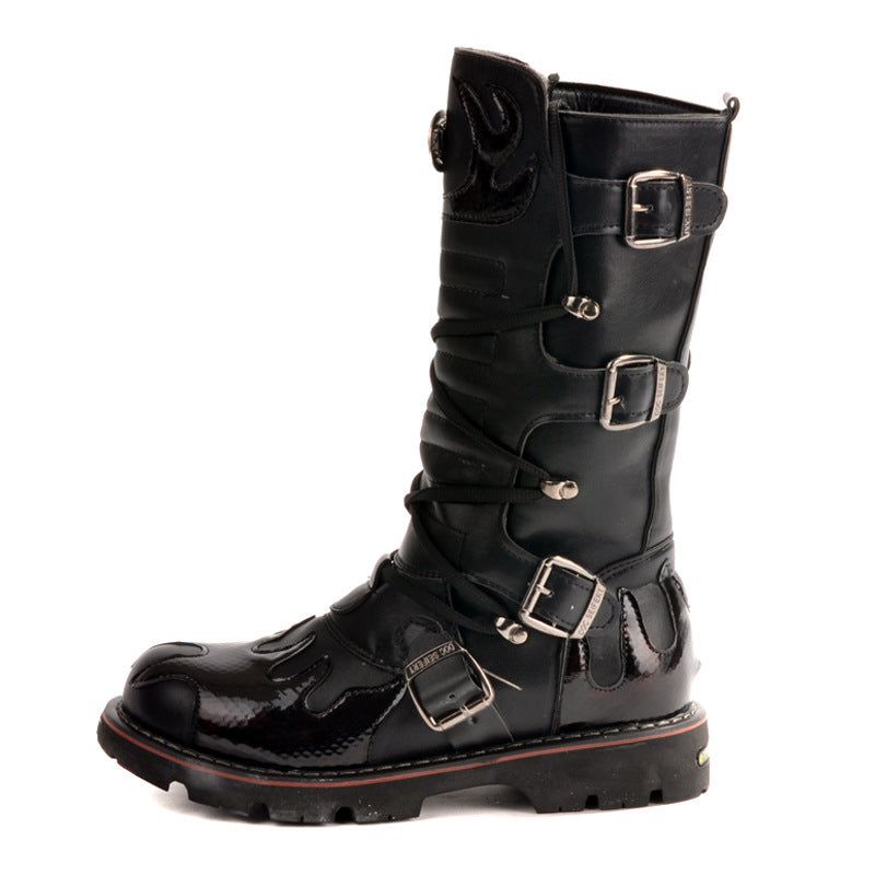 Men’s Thick-Soled Outdoor Boots – Fashionable Rugged Footwear