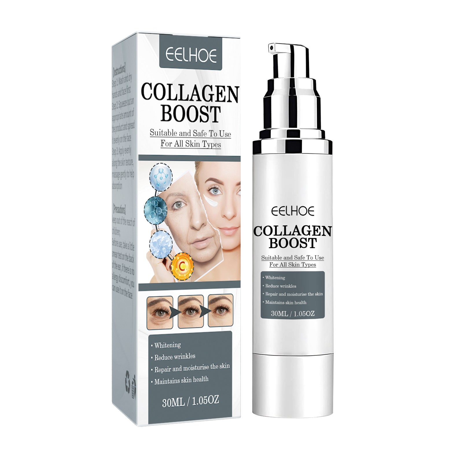 EELHOE Collagen Anti-Wrinkle Face Cream 30ml – Firming & Hydrating Skin Care