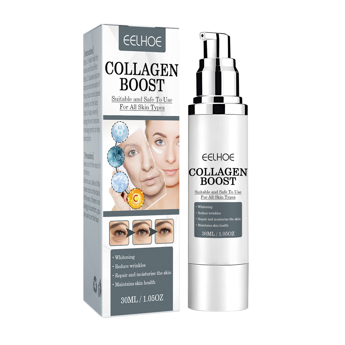 EELHOE Collagen Anti-Wrinkle Face Cream 30ml – Firming & Hydrating Skin Care