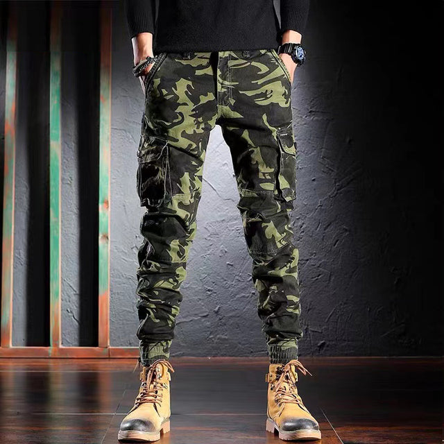 Men’s Oversized Camouflage Cargo Pants – Outdoor Utility Trousers