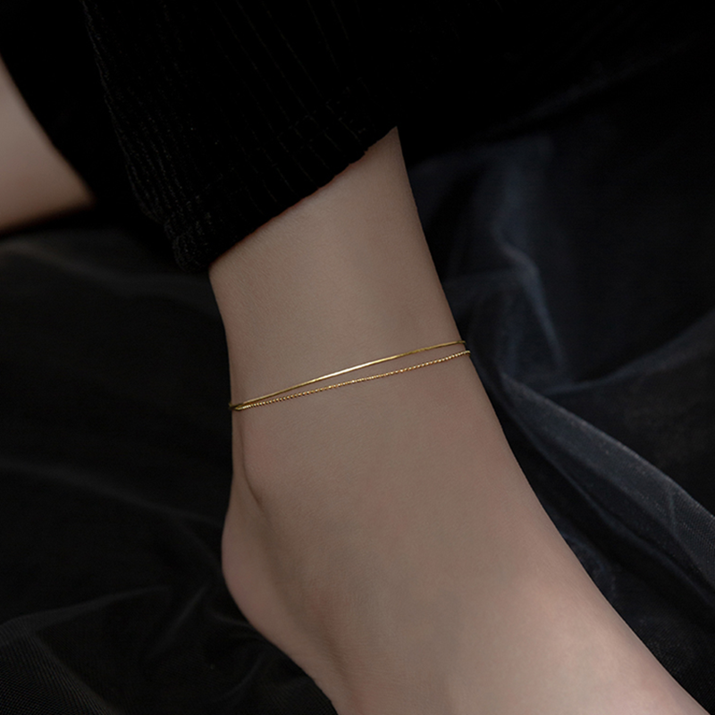 14K Gold Electroplated S925 Silver Anklet