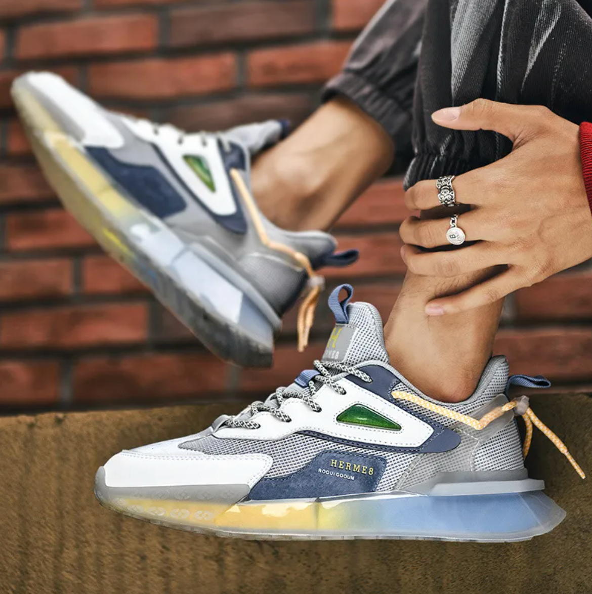 Men’s Breathable Mesh Running Sneakers – Lightweight Sporty Athletic Shoes