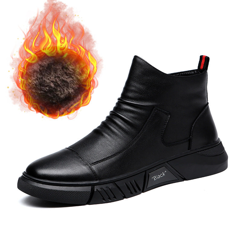 Men’s High-Top Leather Military Boots – Rugged Lace-Up Combat Footwear