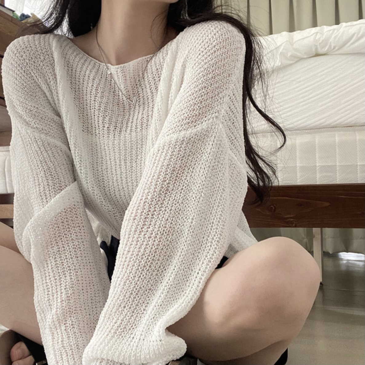 Women’s One-Size Knitwear Sweater – Soft Breathable Relaxed-Fit Cozy Pullover, 4 Colors