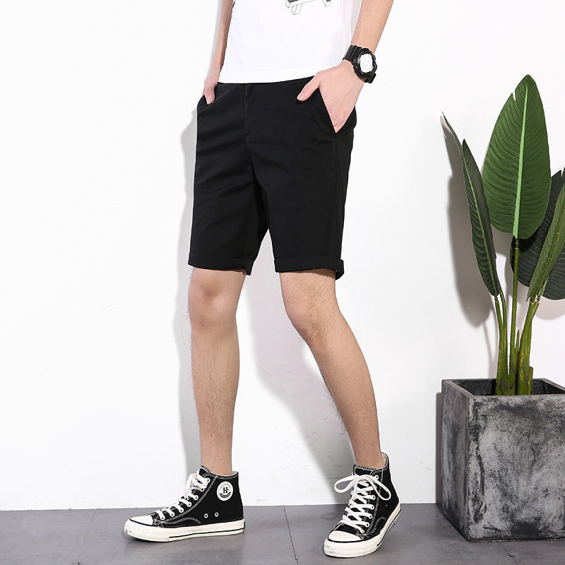 Men’s Casual Solid Color Cotton Shorts – Loose-Fit Summer Everyday Shorts