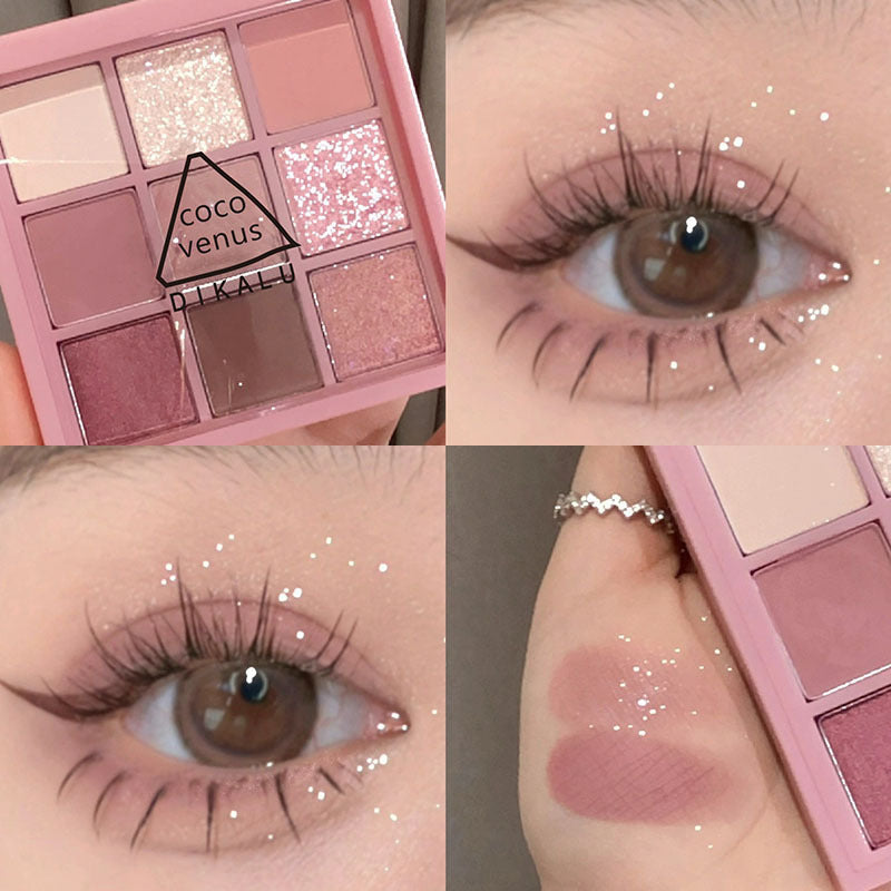 DIKALU Sunset Glow 9-Color Eyeshadow Palette – Matte & Shimmer