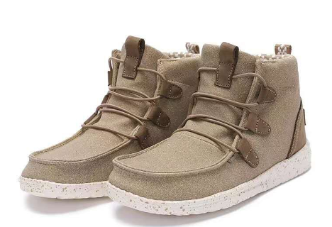 Canvas Flat Ankle Boots