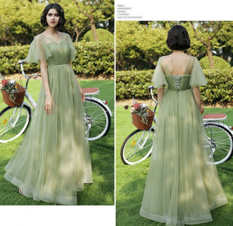 Women’s Off-Shoulder Bridesmaid Evening Dress – Flying Sleeve Long Formal Gown XS–3XL