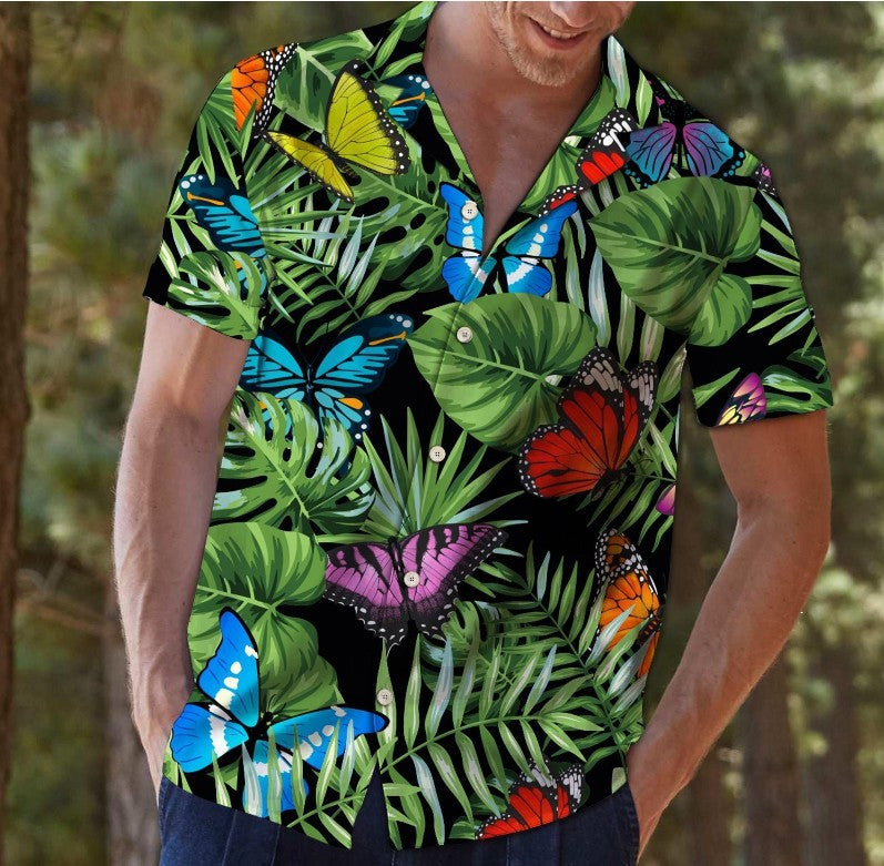 Men’s Hawaiian Cotton Beach Shirt – Breathable Stretch Casual Summer Shirt, S–3XL