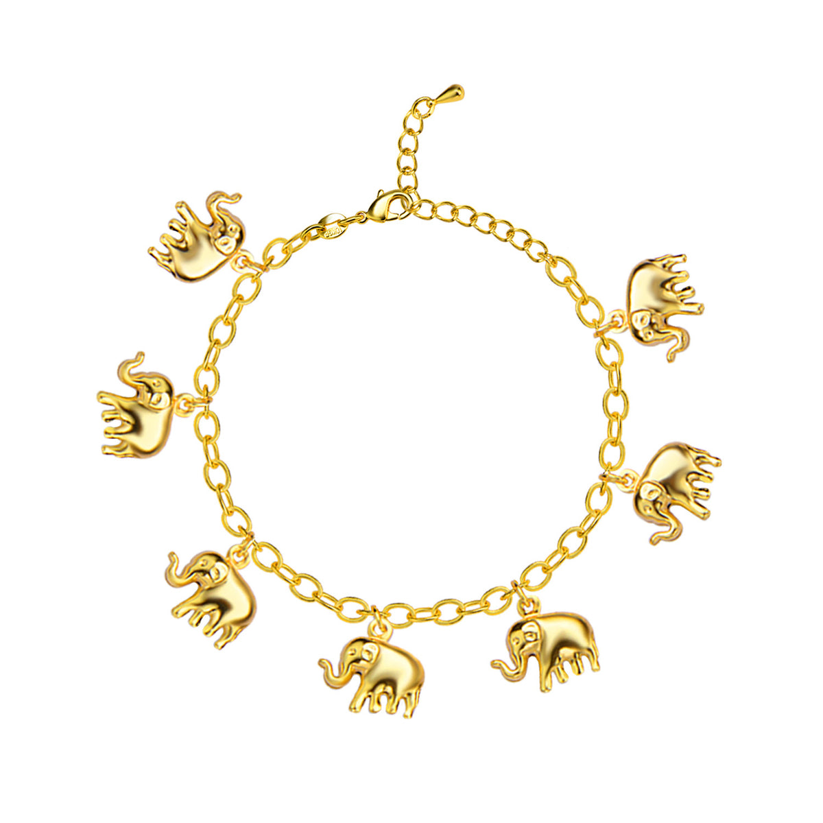 Copper Anklet with Elephant Design