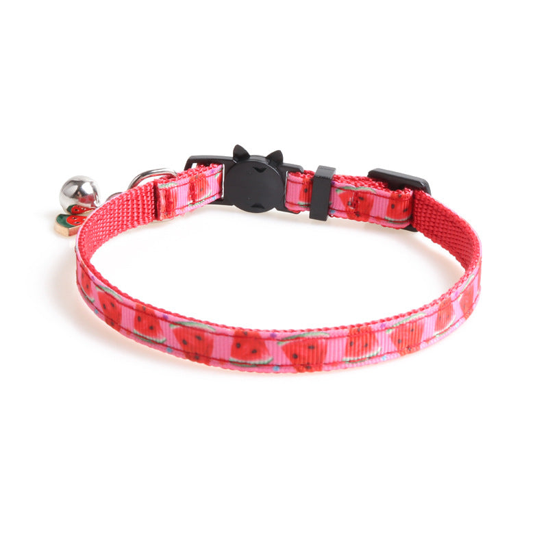 Fruit Print Cat Collar – Adjustable Polyester Webbing Collar in 5 Cute Designs
