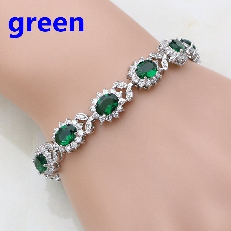 Women’s Inlaid Crystal Cross Bracelet – Colorful Geometric Fashion Jewelry