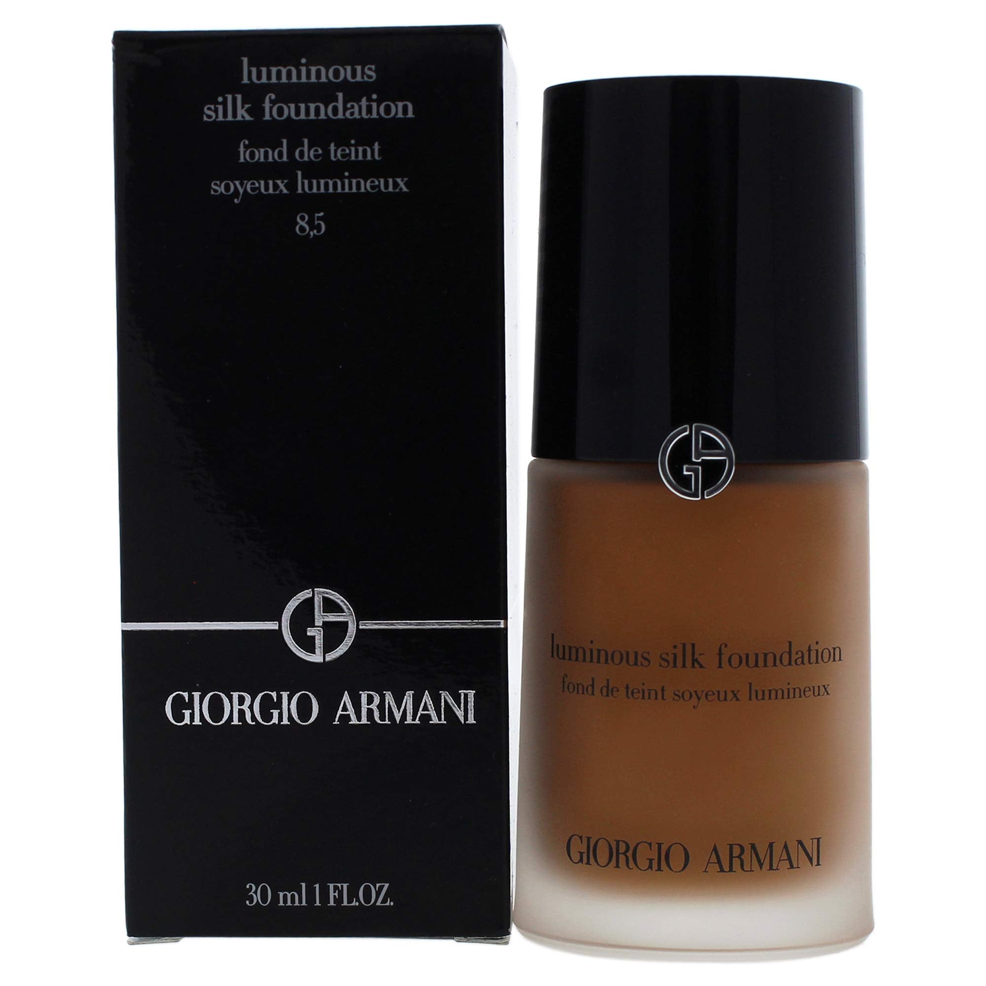 Giorgio Armani Luminous Silk Foundation 8.5 Tan Warm – Medium Buildable Coverage, 1 oz