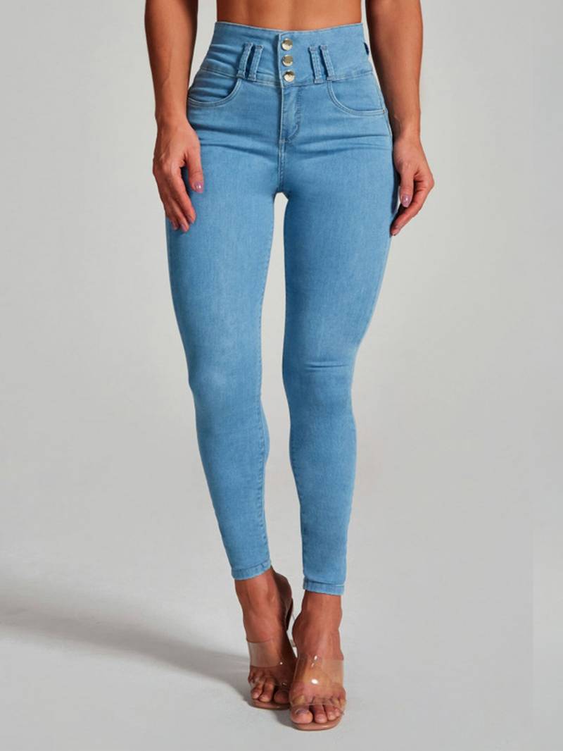 Women’s High-Rise Curve-Sculpting Skinny Jeans – Stretch Slim-Fit Denim, S–2XL
