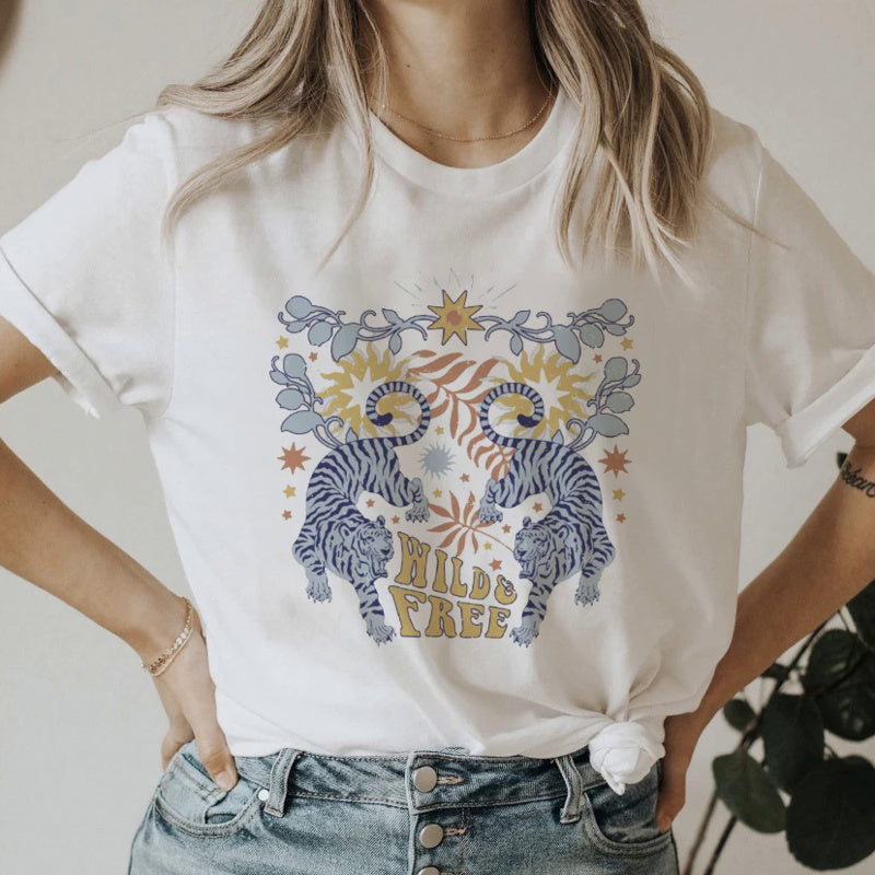 Women’s 90s Smile Letter Graphic T-Shirt – Retro Casual Short Sleeve Tee