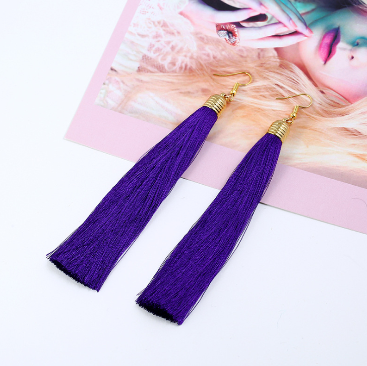 Long Tassel Dangle Earrings for Women – Elegant Statement Jewelry