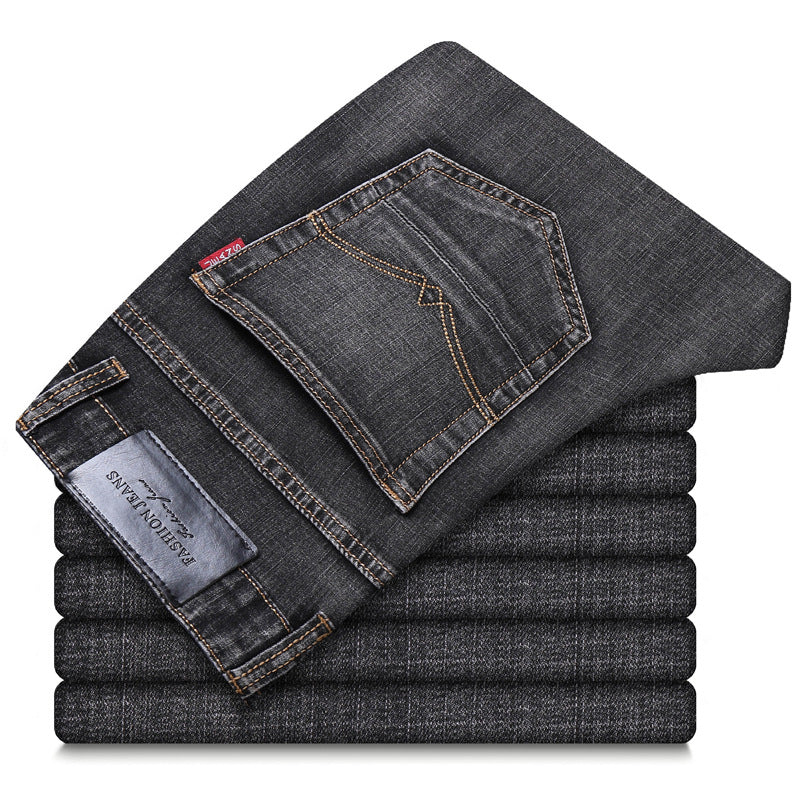 Men’s Slim Straight-Leg Jeans – Classic Long Denim Pants