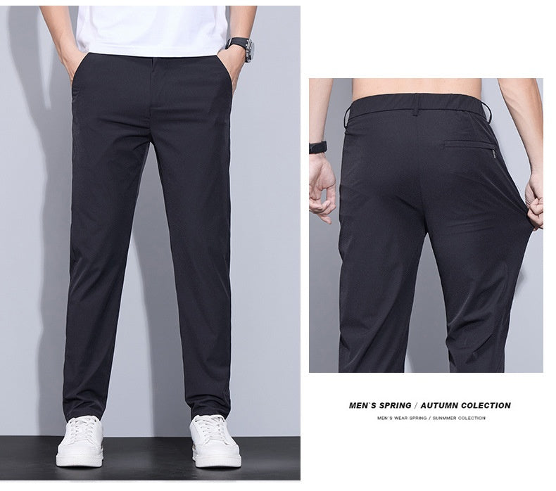 Men’s Ice Silk Casual Pants – Lightweight Thin Trendy Trousers