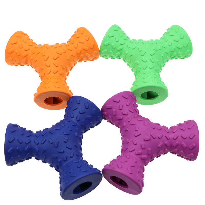 Triangular Dog Chew Toy for Dental Care and Feeding