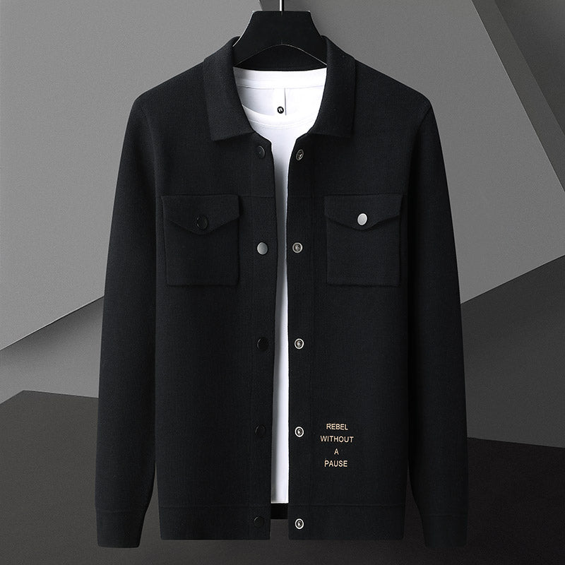 Men’s Korean Knitted Cardigan Jacket – Loose-Fit Jacquard Casual Sweater, 3 Colors, M–4XL