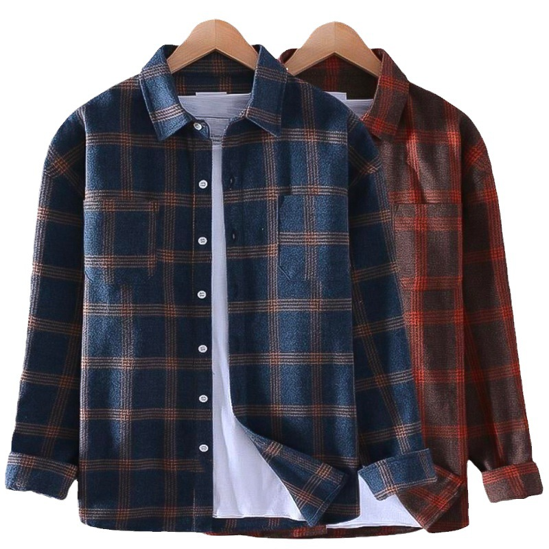 Men’s Classic Plaid Flannel Shirt – Casual Long Sleeve Layering Shirt, S–3XL