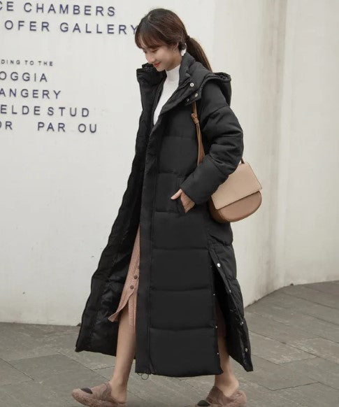 Women’s Long Cotton Coat – Warm Casual Winter Padded Jacket